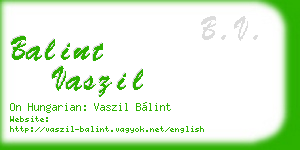 balint vaszil business card